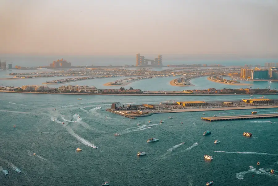 Palm Jumeirah aerial view, Dubai — UAE Visa
